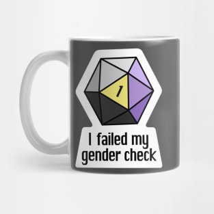 NEW! I failed my gender check (Non-Binary) Mug